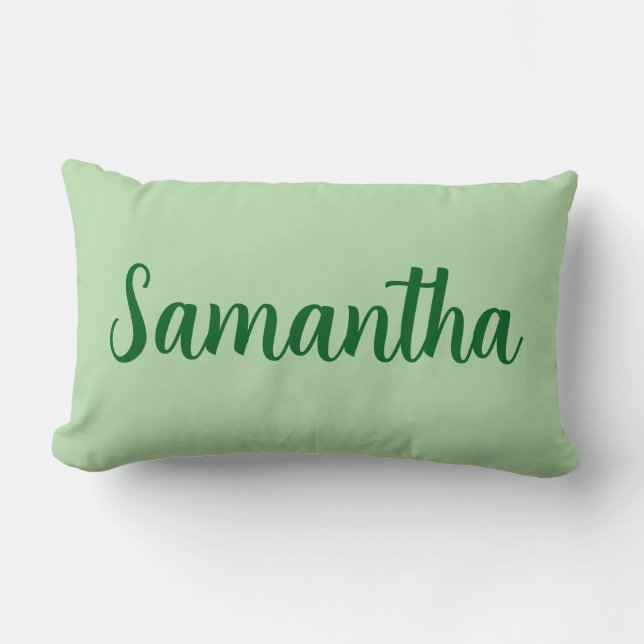 Coussin Rectangle Nom personnalisé vert - Personnalisé (Recto)