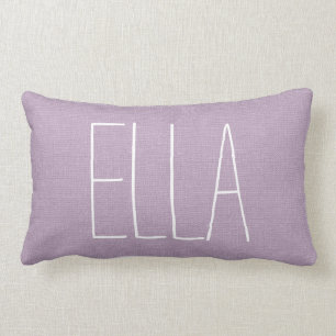 Coussin Rectangle Nom pourpre rustique Monogramme