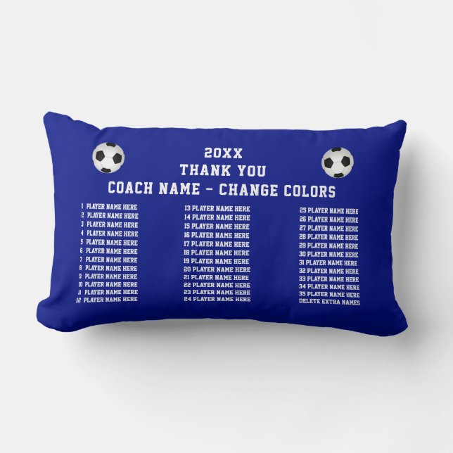 Coussin Rectangle Noms des joueurs Idées cadeaux pour les entraîneur (Recto)