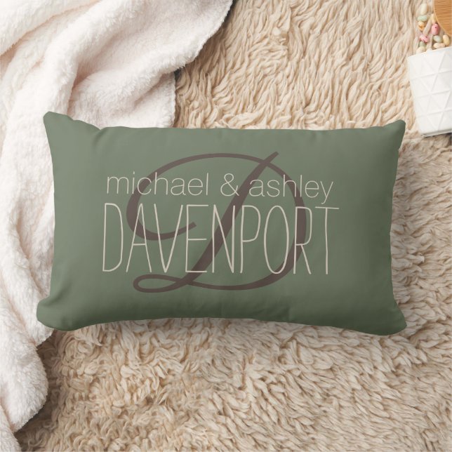 Coussin Rectangle Noms initiaux des monogrammes neufs rustiques (Couverture)