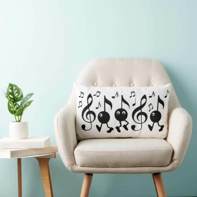 Coussin Rectangle Notes de musique de dessin (Chaise)