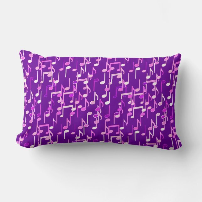 Coussin Rectangle Notes de musique imprimées - violet pourpre, multi (Recto)