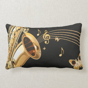 Coussin Rectangle Notes de saxophone