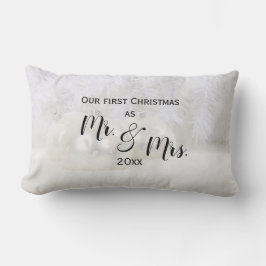Coussin Rectangle Notre premier Noël | Garde de mariage personnalisé