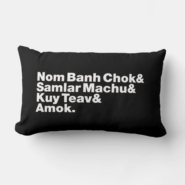 Coussin Rectangle Nourriture de rue cambodgienne / khmère (Recto)