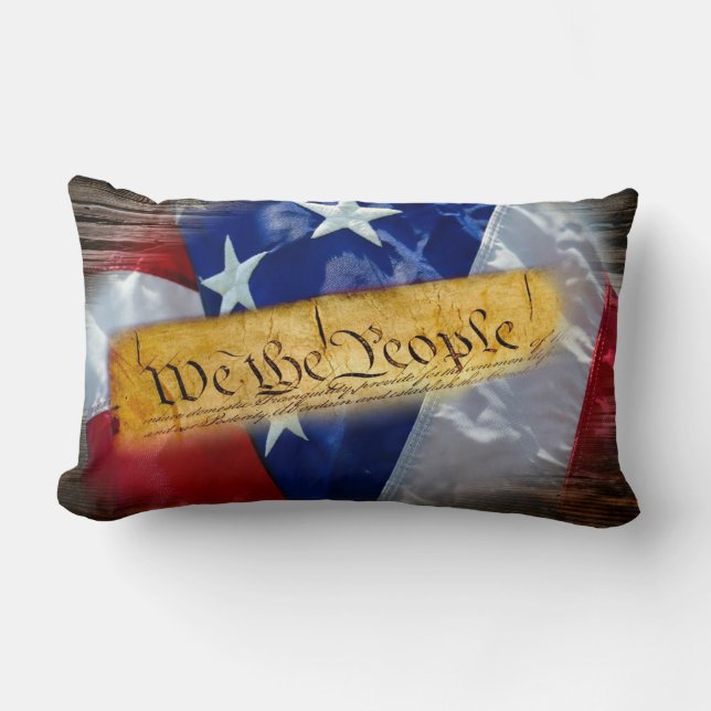 Coussin Rectangle Nous Le Peuple Drapeau Américain (Recto)