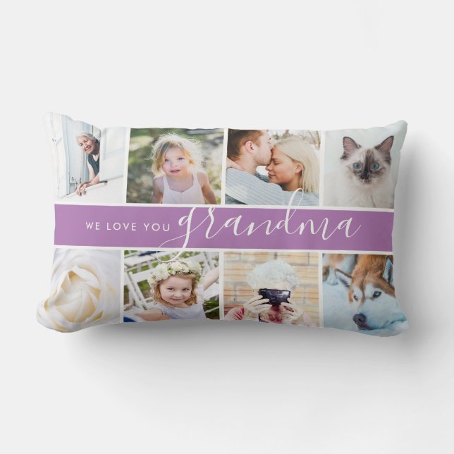 Coussin Rectangle Nous t'aimons grand-mère ! Cadeau photo personnali (Recto)