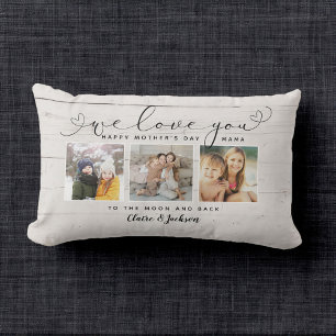 Coussin Rectangle Nous t'aimons Maman Famille Photo Collage Script r