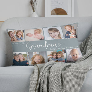 Coussin Rectangle Nous vous aimons Grand-mère Photo Collage Cœur Scr