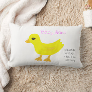 Coussin Rectangle Nouveau bébé fille en caoutchouc Ducky rose Coussi