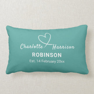 Coussin Rectangle Nouveau marié Couples Mariage Date Personnalisée