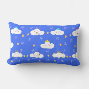 Coussin Rectangle Nuages de dessin animé mignons avec des émotions