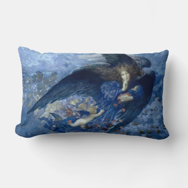 Coussin Rectangle Nuit avec son Train des Etoiles (Ange avec Cherubs (Recto)