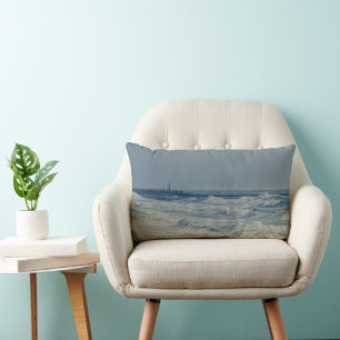 Coussin Rectangle Ocean Sea Waves Stormy Weather Pier
