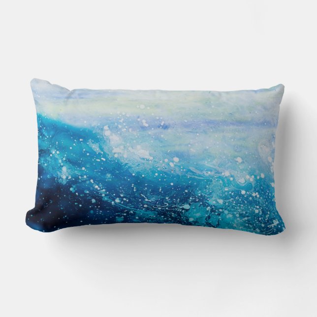Coussin Rectangle Ocean wave painting, sea foam (Recto)