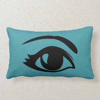 Coussin Rectangle Oeil clignotant turquoise (droit)