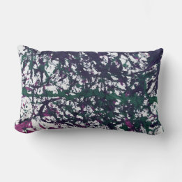 Coussin Rectangle Œuvre d'art violette, verte, rose, marbre
