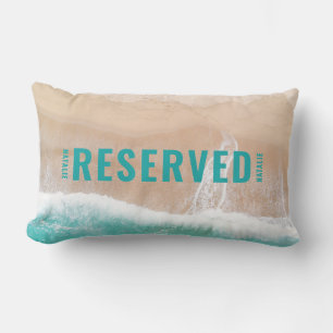 Coussin Rectangle Offre de plage océanique été drôle typographie