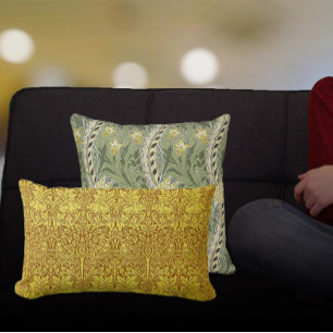 Coussin Rectangle Oiseau d'or de Woodland Rabbit William Morris Moti