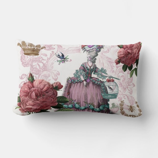 Coussin Rectangle oiseaux aux. de cage de La (la cage à oiseaux) (Recto)