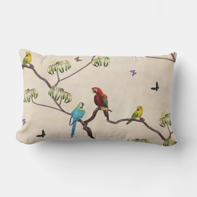 Coussin Rectangle Oiseaux V2 de Macao (Recto)
