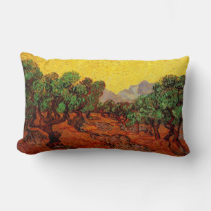 Coussin Rectangle Olive Trees with Yellow Sky and Sun