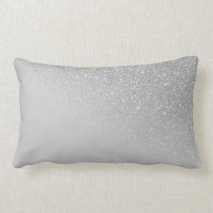 Coussin Rectangle Ombre de dégradé de Parties scintillant en argent 