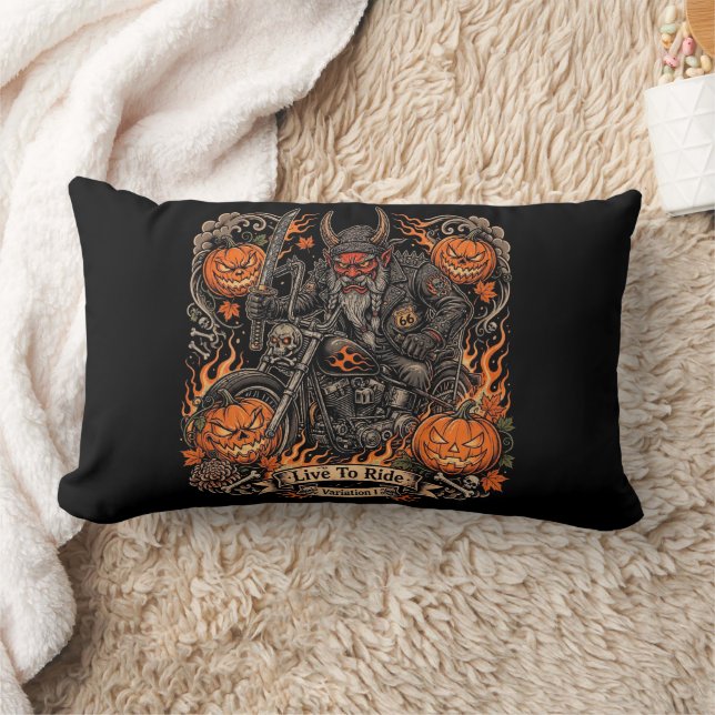 Coussin Rectangle Oni Samurai Motard Halloween  (Couverture)