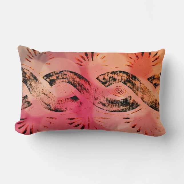 Coussin Rectangle Or rose Girly de Bokeh et noeud celtique tribal (Recto)