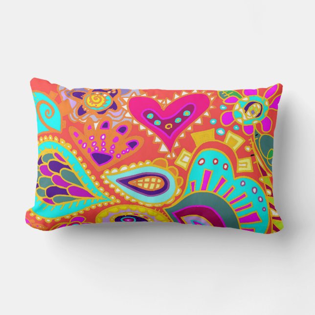 Coussin Rectangle Orange et CHAUX lombaires bilatérales folles de (Recto)