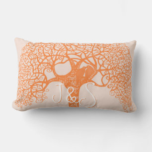 Coussin Rectangle Orange Tourbillonnant Tree Inséparable Choisissez