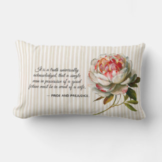 Coussin Rectangle Orgueil et Préjugés joli floral rayé