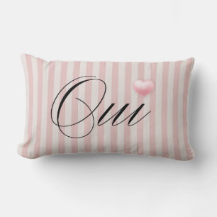 Coussin Rectangle Oui Oui avec crème cardiaque rose rayures roses