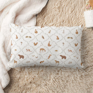 Coussin Rectangle Ours Lapin Lapereau Renard Animaux Forestiers Enfa