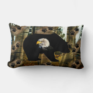 Coussin Rectangle Ours Noir Ourson Ourson Ourson Ours Empreintes de
