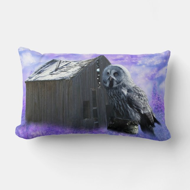 Coussin Rectangle Owl Barn Shed (Recto)