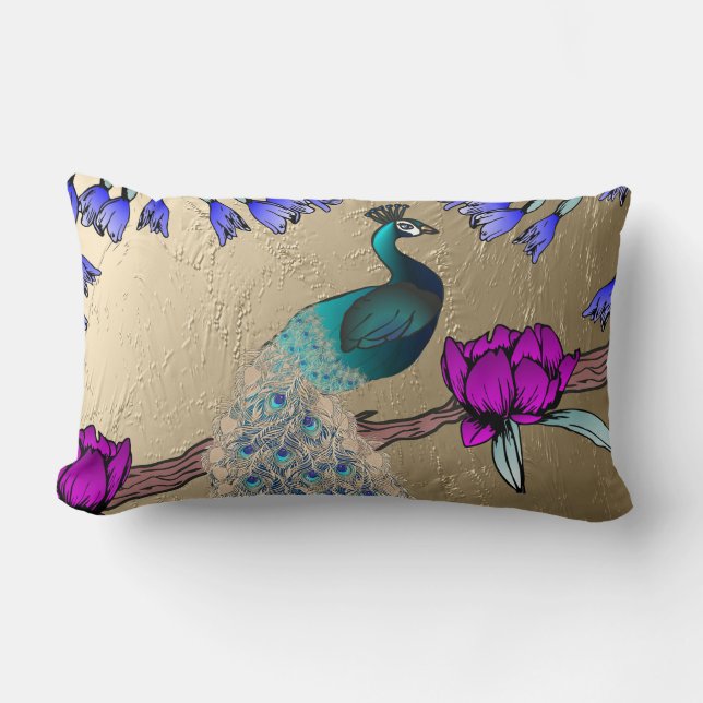 Coussin Rectangle Pacock (Recto)