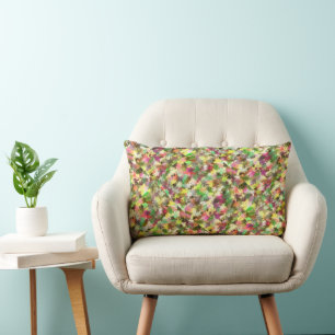 Coussin Rectangle Paint Splatter Automne Couleur Feuilles Abstraits