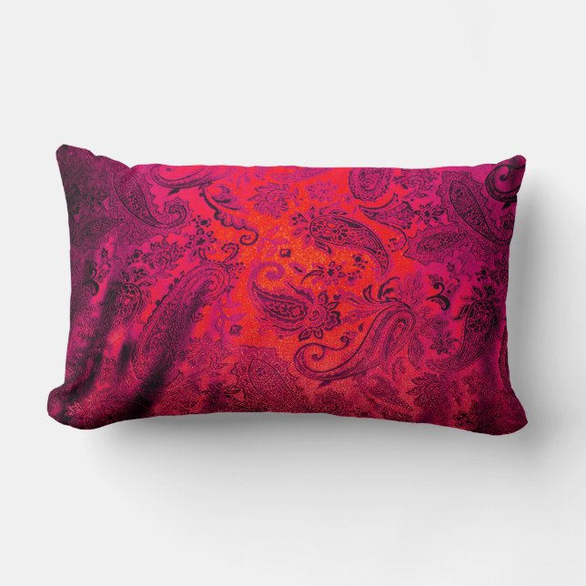 Coussin Rectangle Paisley pourpre (Recto)