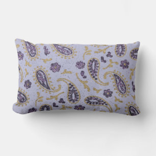 Coussin Rectangle Paisley violet or