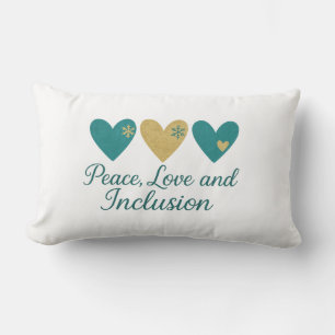 Coussin Rectangle Paix, Amour et Inclusion   Vacances Inclusives