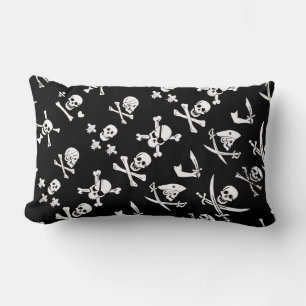 COUSSIN RECTANGLE PÂLE DE PIRATES NOIRES, OBJETS TRAVERSÉS, ÉPINES