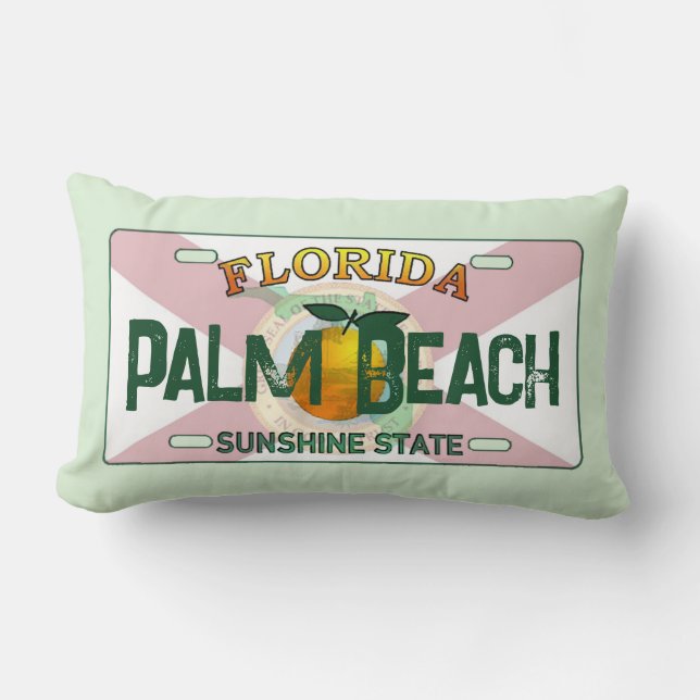 Coussin Rectangle Palm Beach Florida plaque d'immatriculation coussi (Recto)