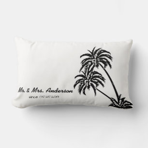 Coussin Rectangle Palm Trees Love Tropical Mariage Personnalisé