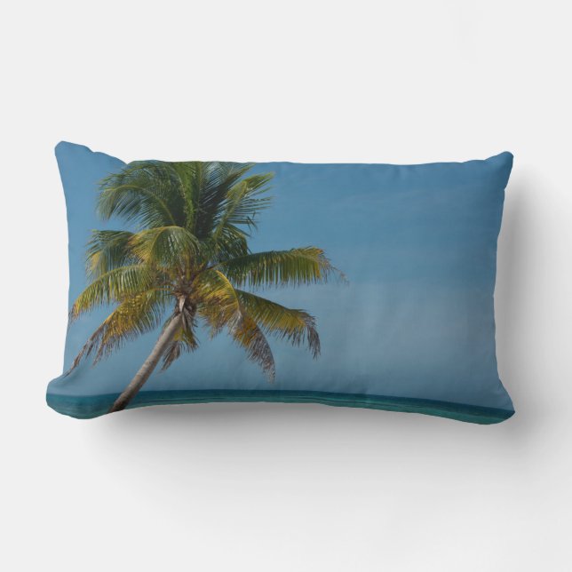 Coussin Rectangle Palmier et plage de sable blanc  2 (Recto)
