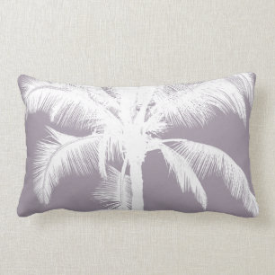 Coussin Rectangle Palmier tropical rétro hawaïen Vintage violet