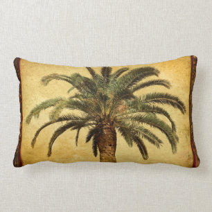 Coussin Rectangle Palmier vintage - modèle customisé tropical