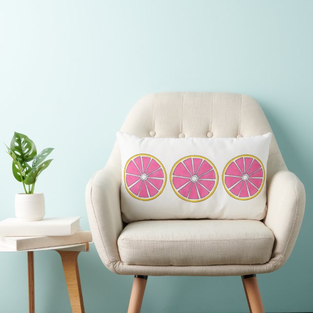 Coussin Rectangle Pamplemousse rose Citrus Fruits de culture Tranche (Chaise)