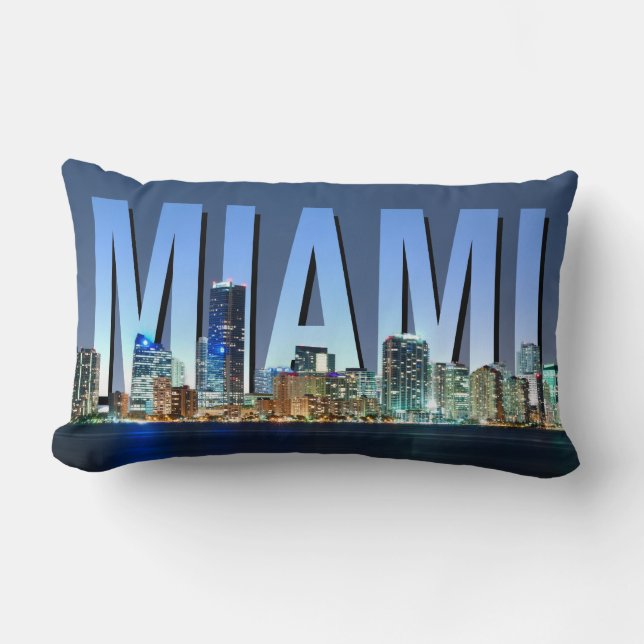 Coussin Rectangle Panorama d'horizon de Miami (Recto)