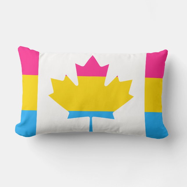 Coussin Rectangle Pansexuality Canadian pride flag Throw Pillow (Recto)